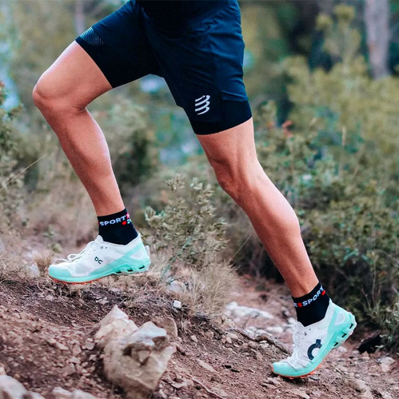 MEIAS ULTRA TRAIL V2.0 LOW BLACK/RED