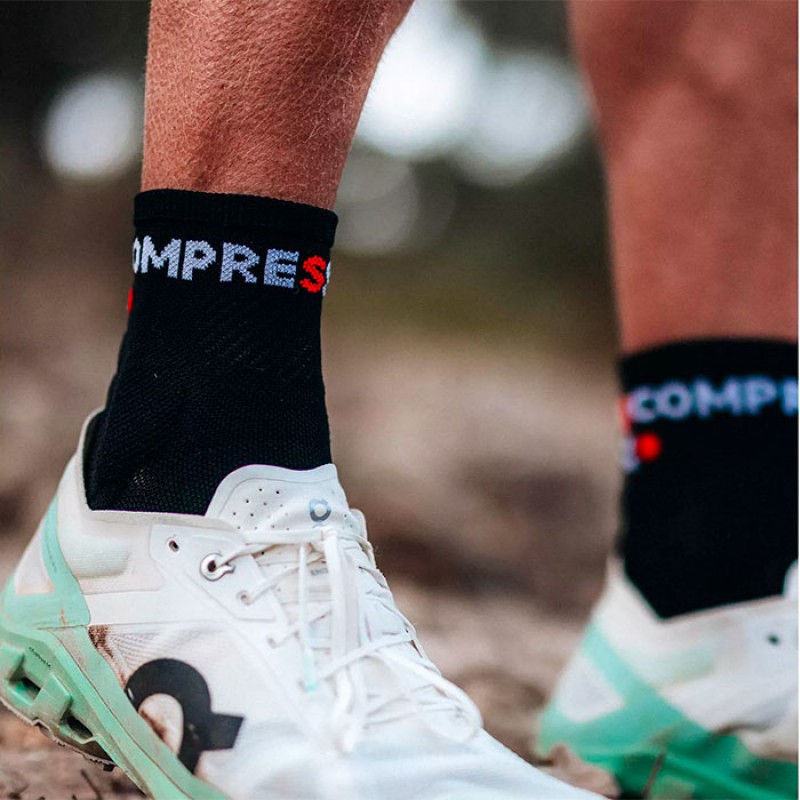 MEIAS ULTRA TRAIL V2.0 LOW BLACK/RED