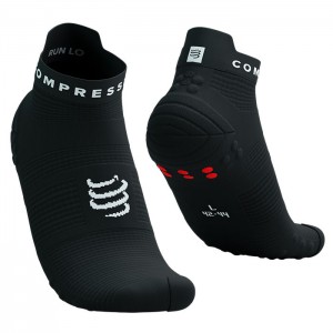MEIAS PRO RACING SOCKS V4.0 RUN LOW BLACK/WHITE