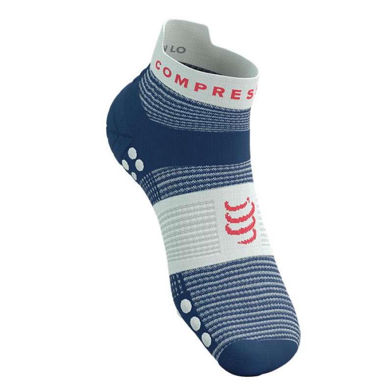 MEIAS PRO RACING SOCKS V4.0 RUN LOW BLUES/SUGAR