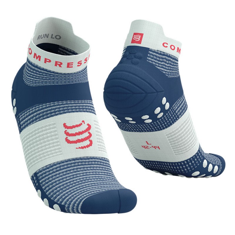MEIAS PRO RACING SOCKS V4.0 RUN LOW BLUES/SUGAR
