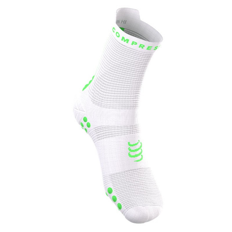 MEIAS PRO RACING SOCKS V4.0 RUN HIGH STAY BEHIND NEON GREEN