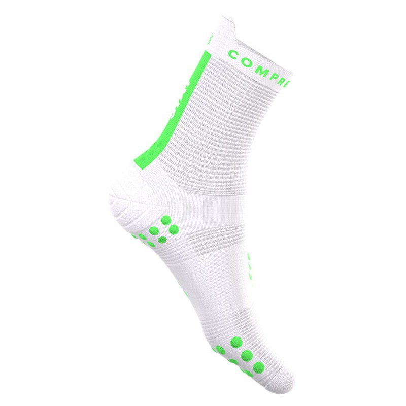 MEIAS PRO RACING SOCKS V4.0 RUN HIGH STAY BEHIND NEON GREEN