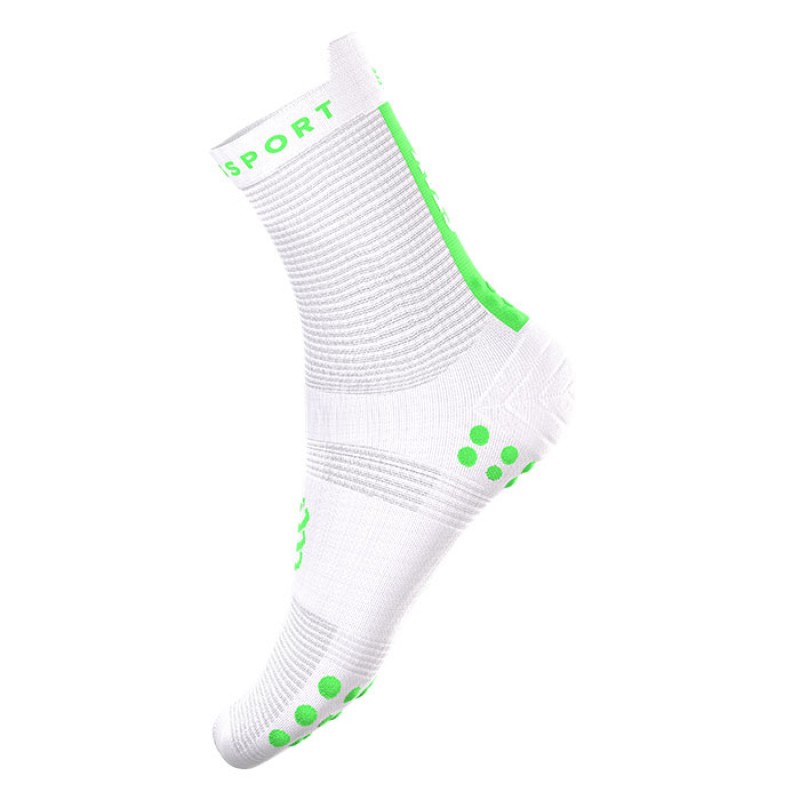 MEIAS PRO RACING SOCKS V4.0 RUN HIGH STAY BEHIND NEON GREEN