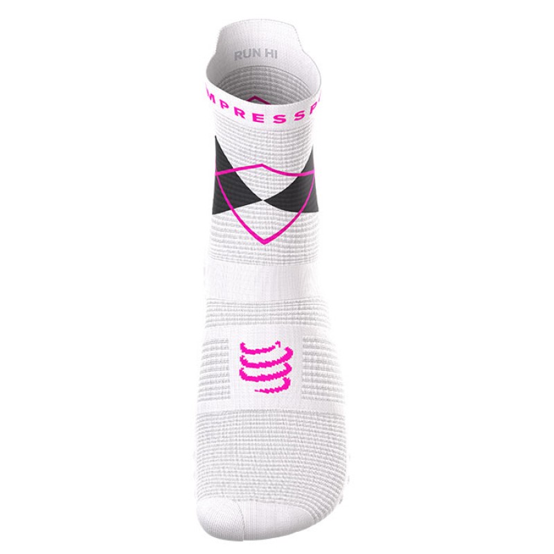 MEIAS PRO RACING SOCKS V4.0 RUN HIGH DIAMOND NEON PINK