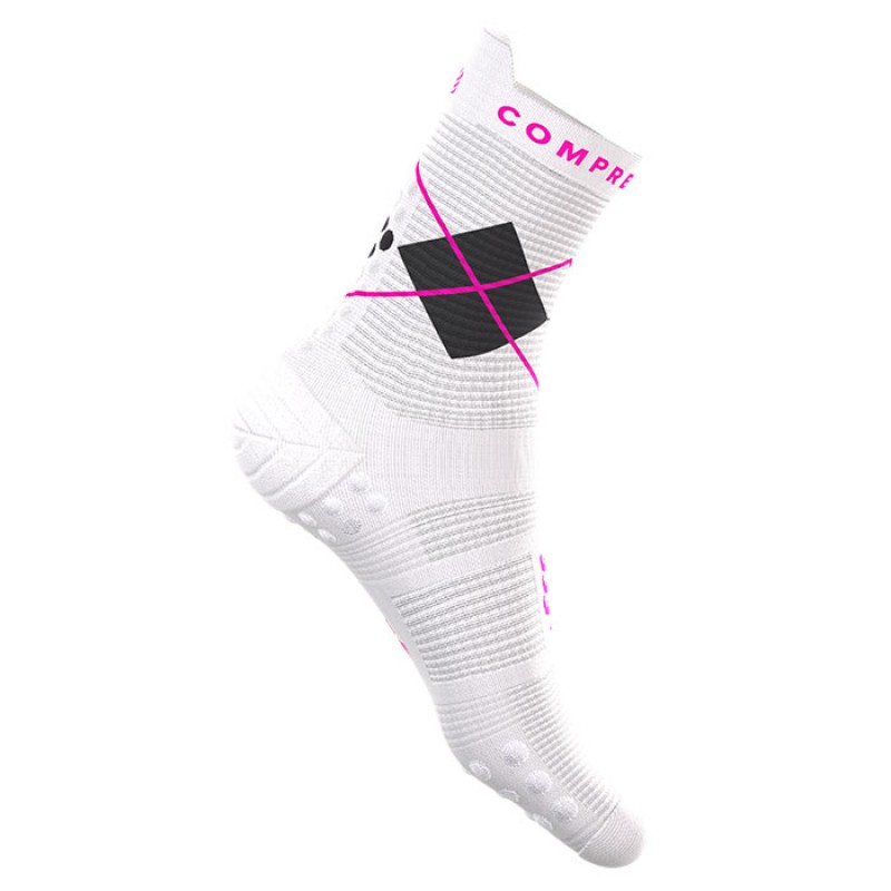 MEIAS PRO RACING SOCKS V4.0 RUN HIGH DIAMOND NEON PINK