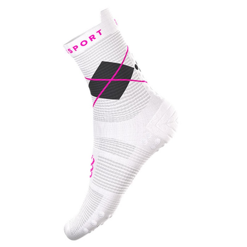 MEIAS PRO RACING SOCKS V4.0 RUN HIGH DIAMOND NEON PINK
