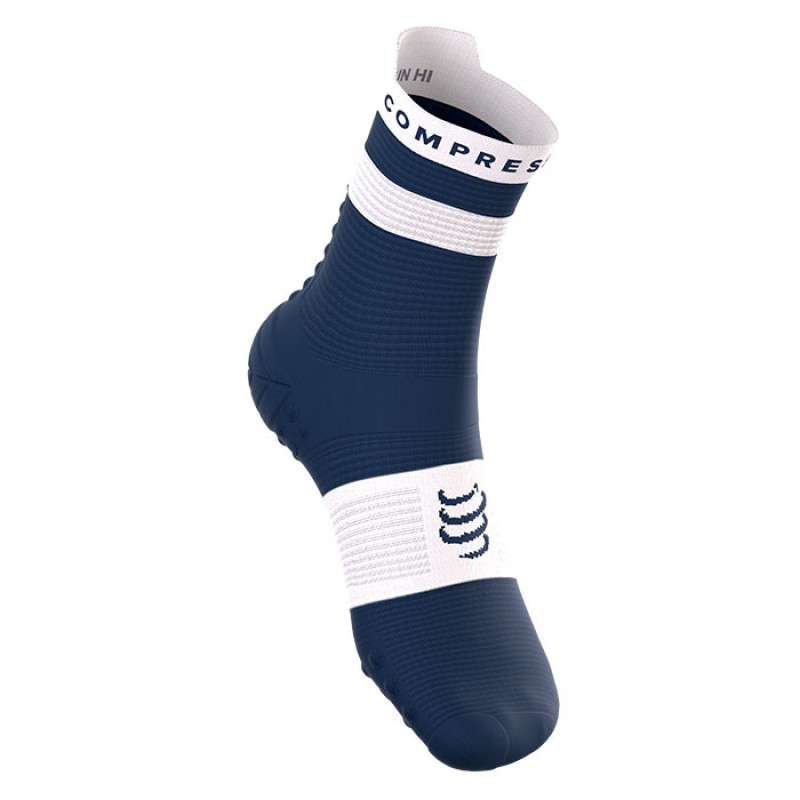 MEIAS PRO RACING SOCKS V4.0 RUN HIGH PEACOAT/WHITE