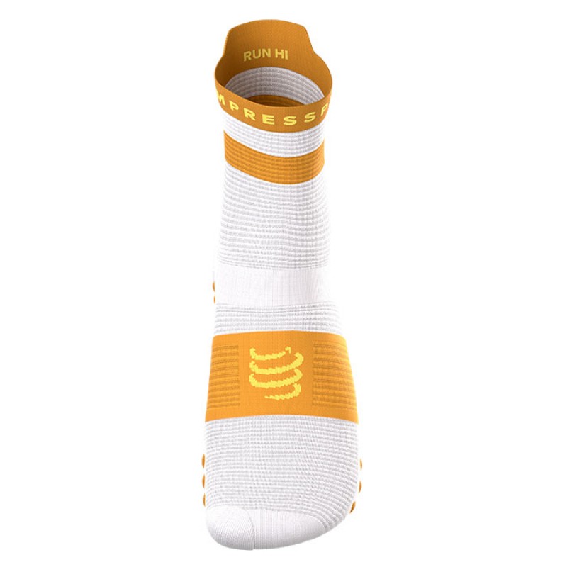 MEIAS PRO RACING SOCKS V4.0 RUN HIGH WHITE/SUNFLOWER