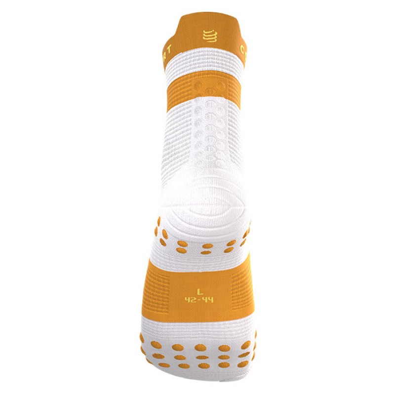 MEIAS PRO RACING SOCKS V4.0 RUN HIGH WHITE/SUNFLOWER