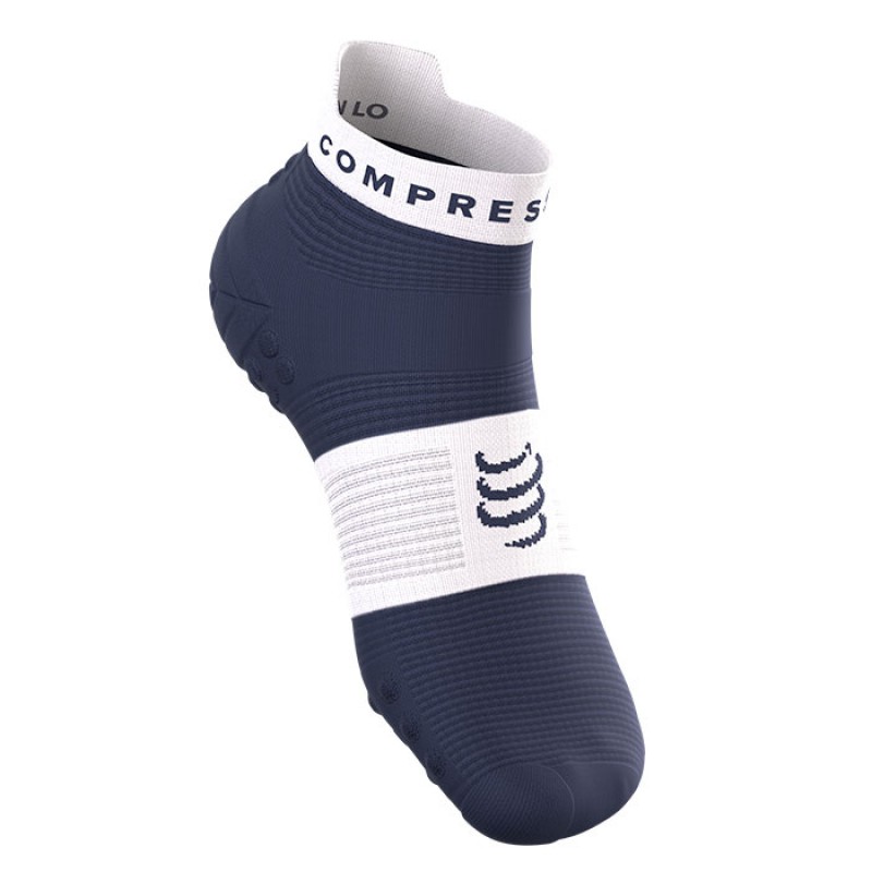 MEIAS PRO RACING SOCKS V4.0 RUN LOW PEACOAT/WHITE