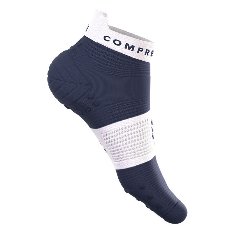MEIAS PRO RACING SOCKS V4.0 RUN LOW PEACOAT/WHITE