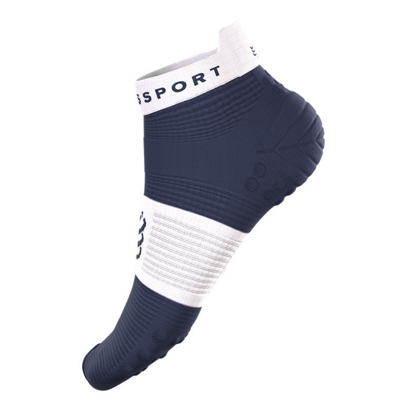 MEIAS PRO RACING SOCKS V4.0 RUN LOW PEACOAT/WHITE