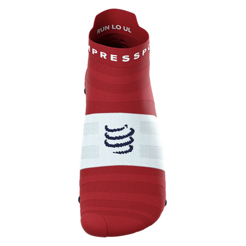 MEIAS PRO RACING SOCKS V4.0 ULTRALIGHT RUN LOW POMPEIAN RED/WHITE