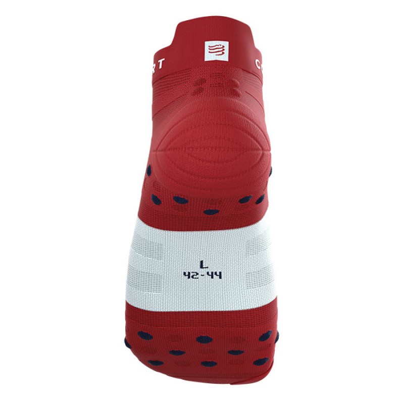 MEIAS PRO RACING SOCKS V4.0 ULTRALIGHT RUN LOW POMPEIAN RED/WHITE