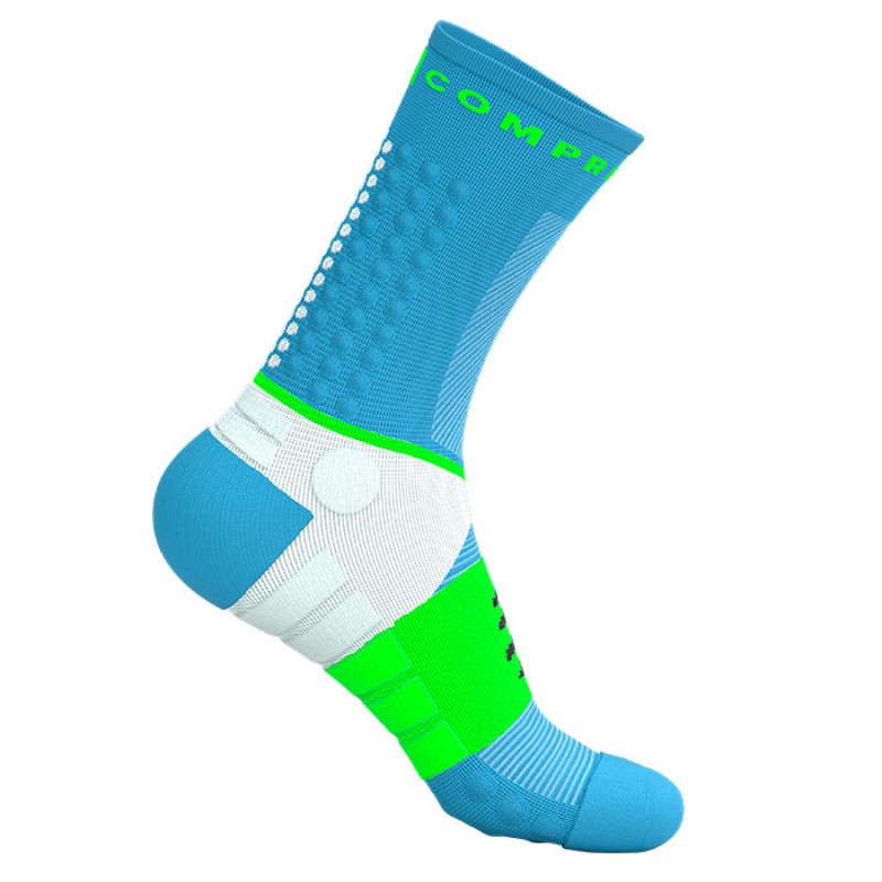  ULTRA TRAIL SOCKS  V2.0 NORSE BLUE/NEON GREEN