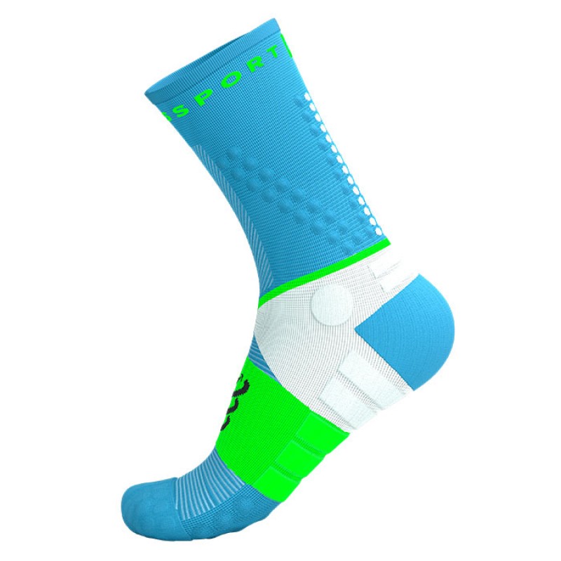  ULTRA TRAIL SOCKS  V2.0 NORSE BLUE/NEON GREEN